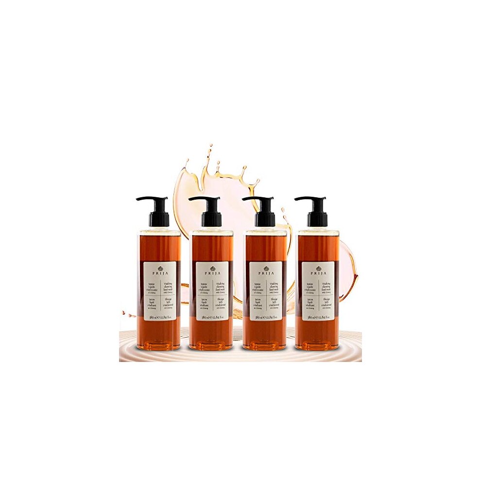 Prija soap handwash soap Liquid Soap Ginseng Soap Wellness Spa 4x 380ml Bottle + 4x Pump Dispenser Soap