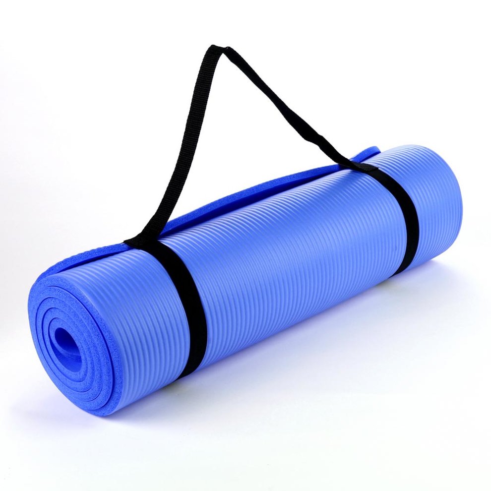 TnP Accessories (Dark Blue) NBR Yoga Mat for Pilates Gym Exercise 15mm Thick