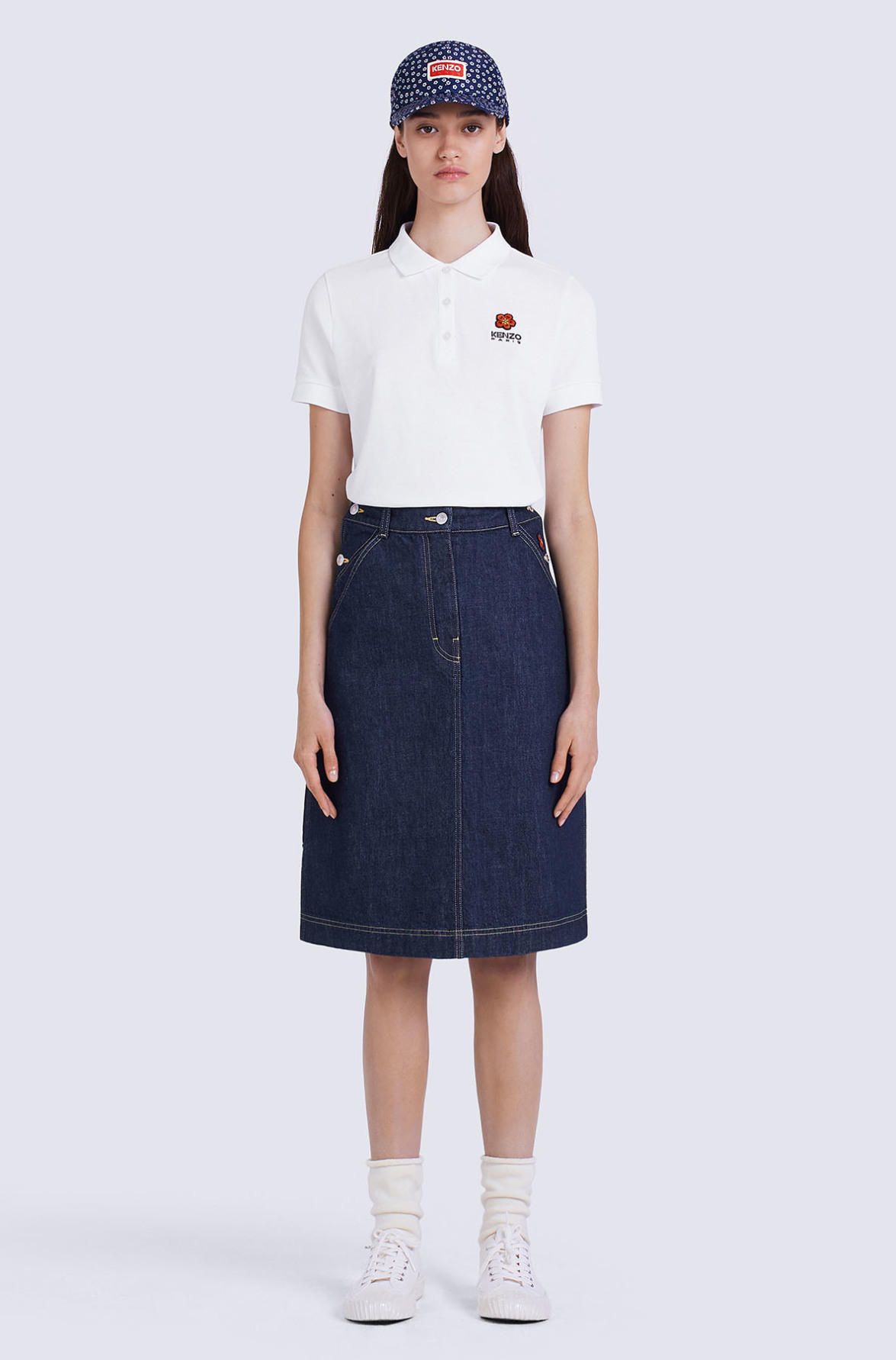KENZO UTILITY DENIM SKIRT | Women's | 27 | Blue