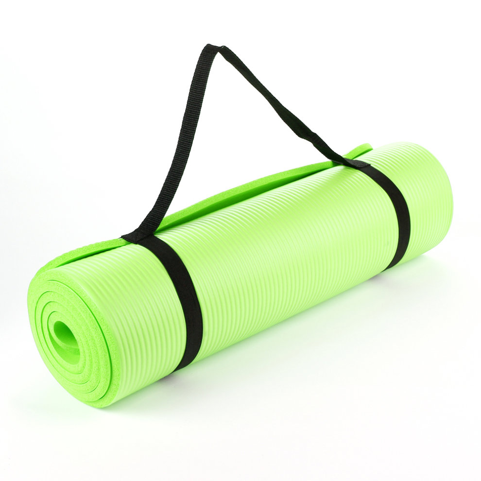 TnP Accessories (Light Green) NBR Yoga Mat for Pilates Gym Exercise 15mm Thick