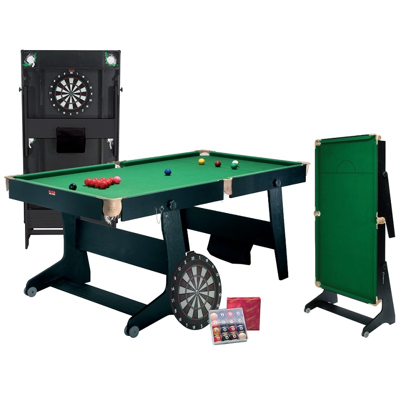 Snooker Genie Ping Bce 6ft Folding Snooker Pool Table With Dart Board