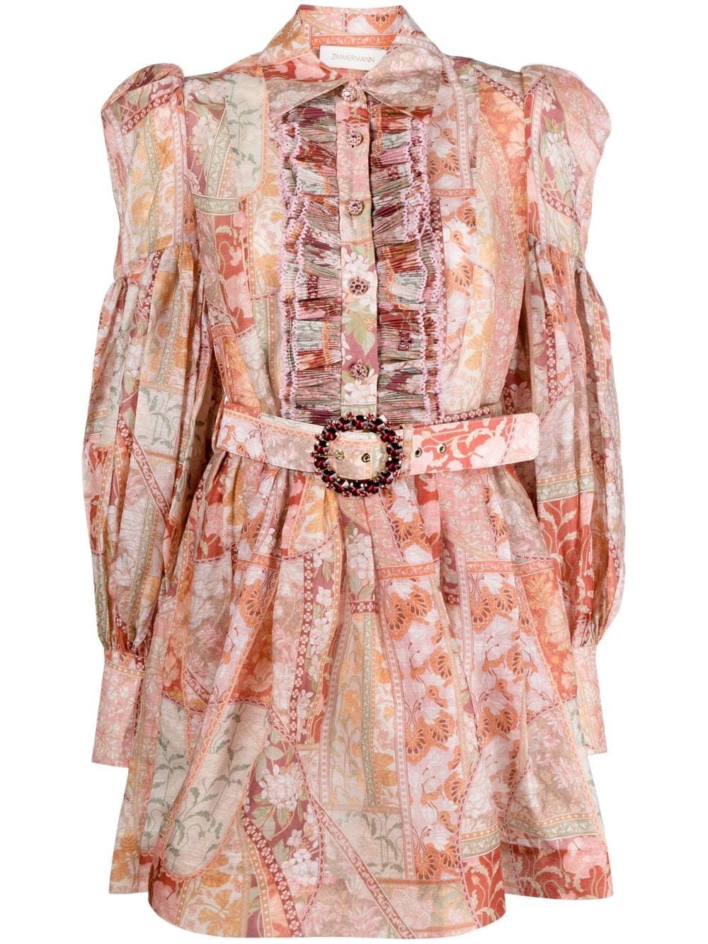 Zimmermann  - Printed Silk Shirt Dress