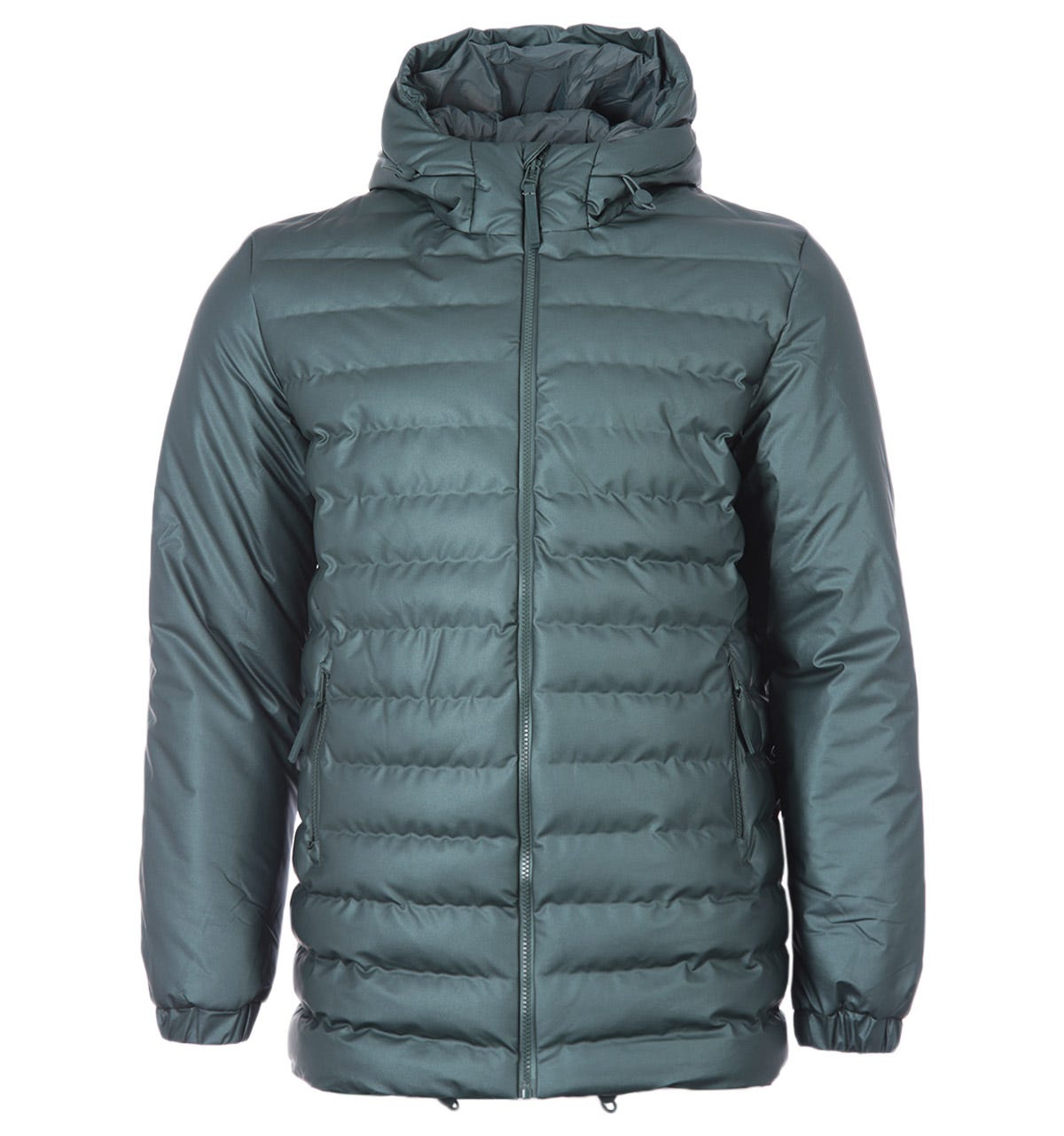 Rains  Trekker Waterproof Quilted Hooded Jacket - Silver Pine