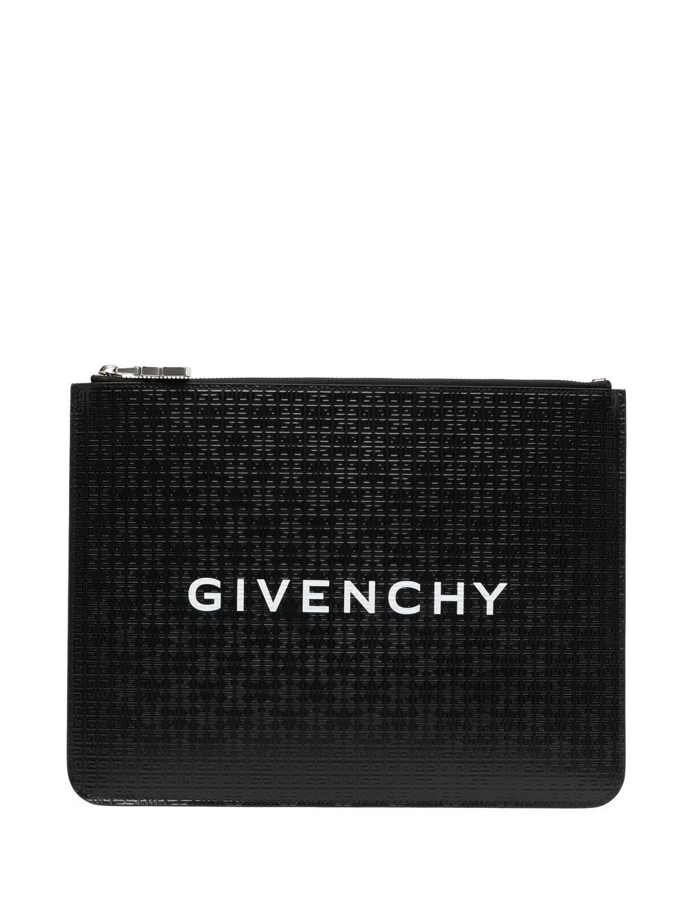 Givenchy  - Large Zipped Leather Clutch Bag