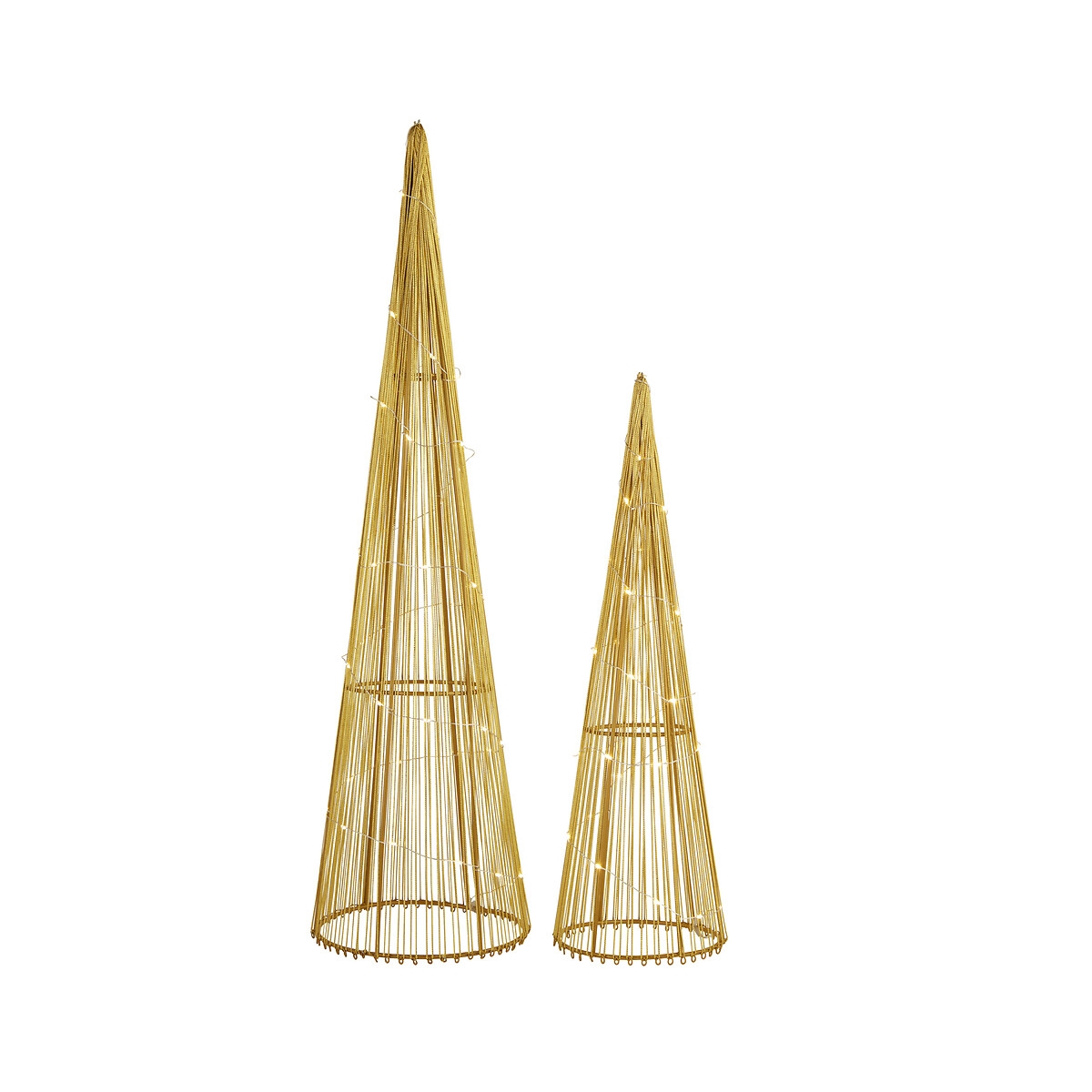 SO'HOME Set Of 2 Copper Frame Led Xmas Trees