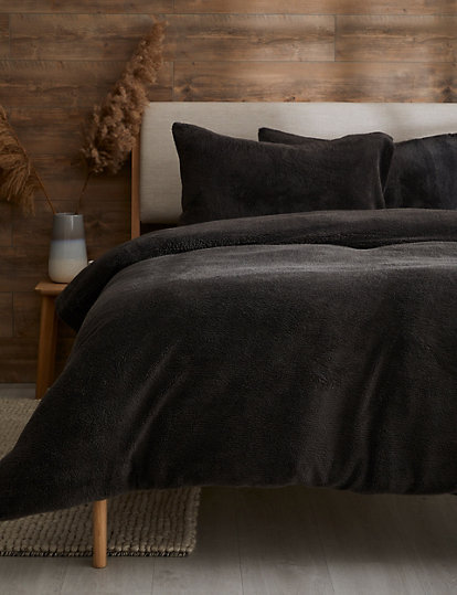 Marks and Spencer Teddy Fleece Bedding Set - 6FT - Cream, Cream