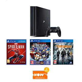 1TB Playstation 4 Pro with Marvel's Spider-Man + The Division + South Park: The Fractured But Whole and NOW TV for PlayStation 4
