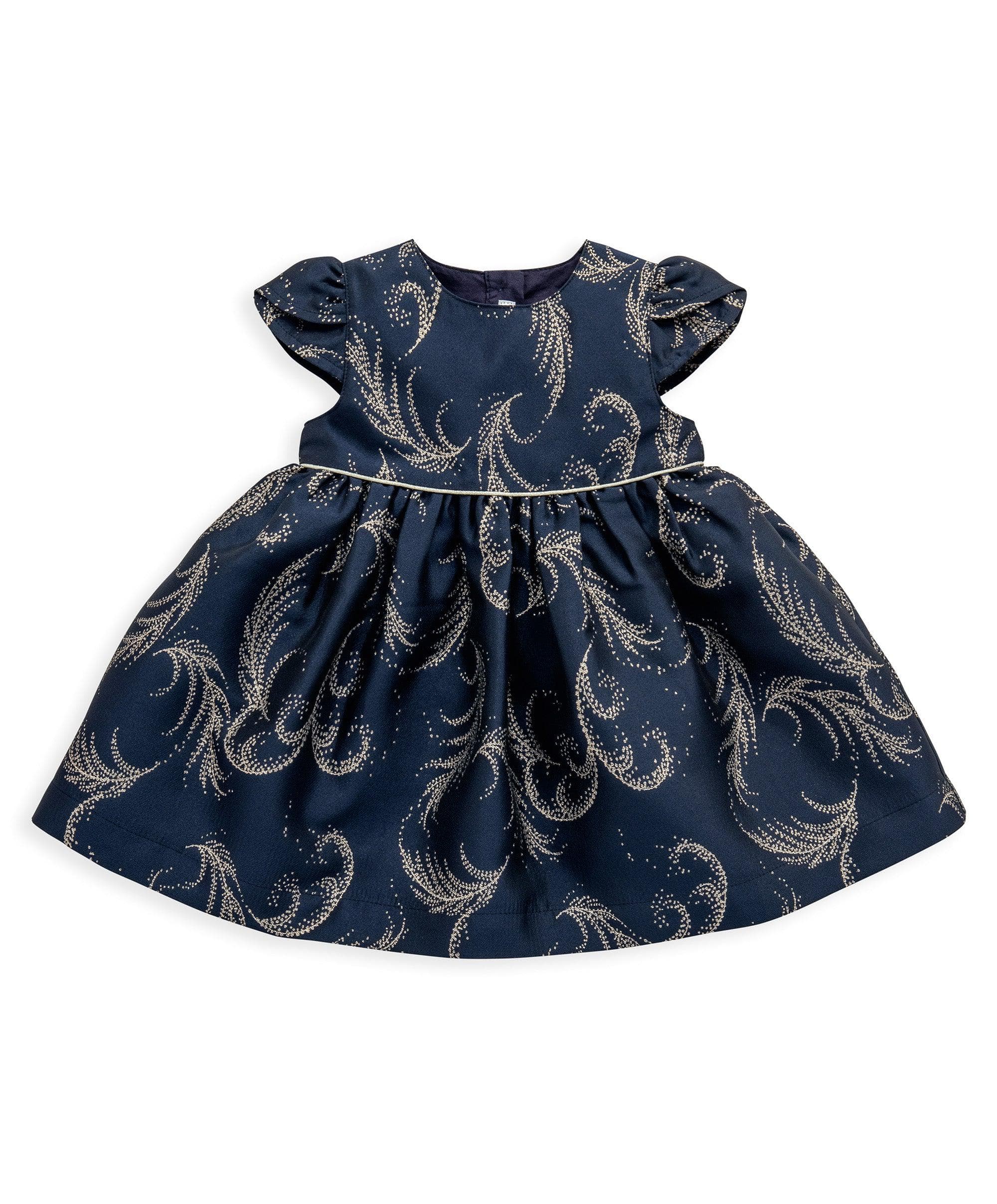 Navy Jacquard Dress