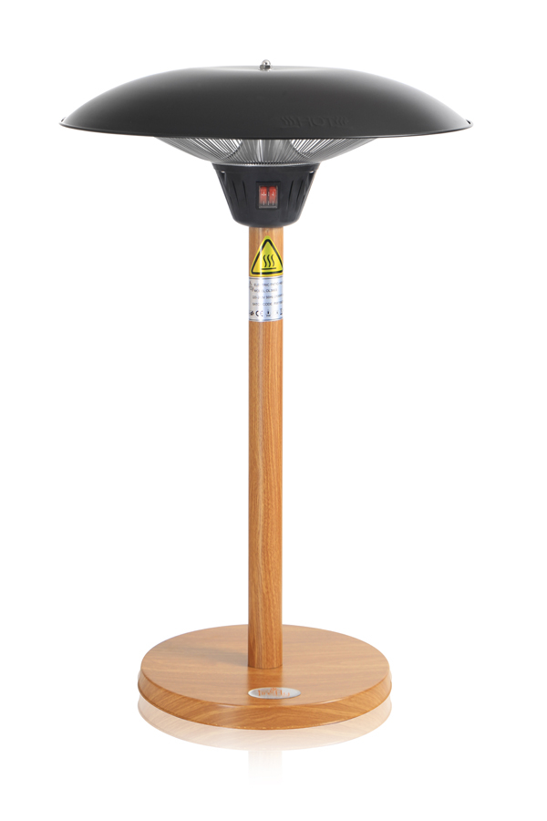 Terrassenheizstrahler - 2.100 Watt IPX4 Infrarot-Heizstrahler, Terrassenheizung, Halogen-Heizstrahler, Tischheizung, 3 H