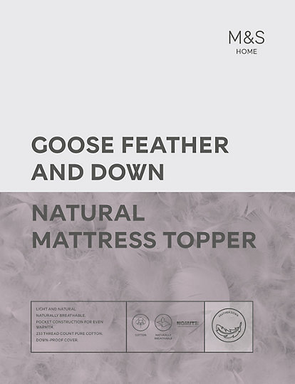 Marks and Spencer Goose Feather & Down Mattress Topper - DBL - White, White