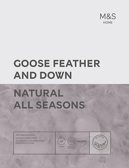Marks and Spencer Goose Feather & Down 13.5 Tog All Season Duvet - SGL - White, White
