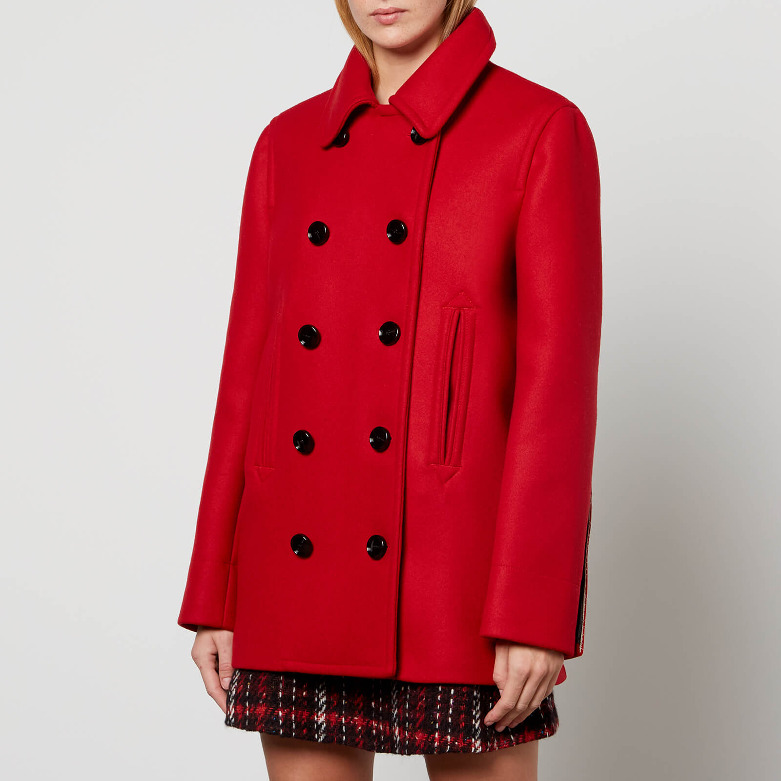  Women's Short Pea Coat - Chili - It 42/uk 10