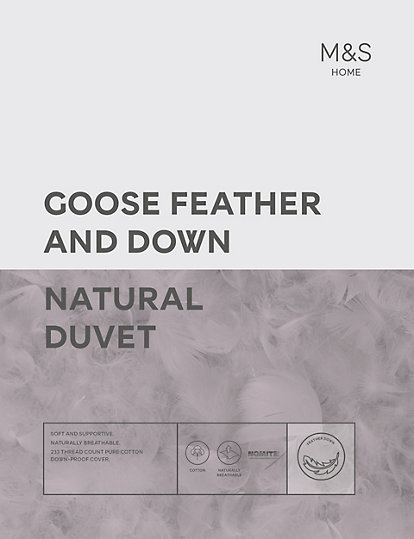 Marks and Spencer Goose Feather & Down 15 Tog Duvet - DBL - White, White
