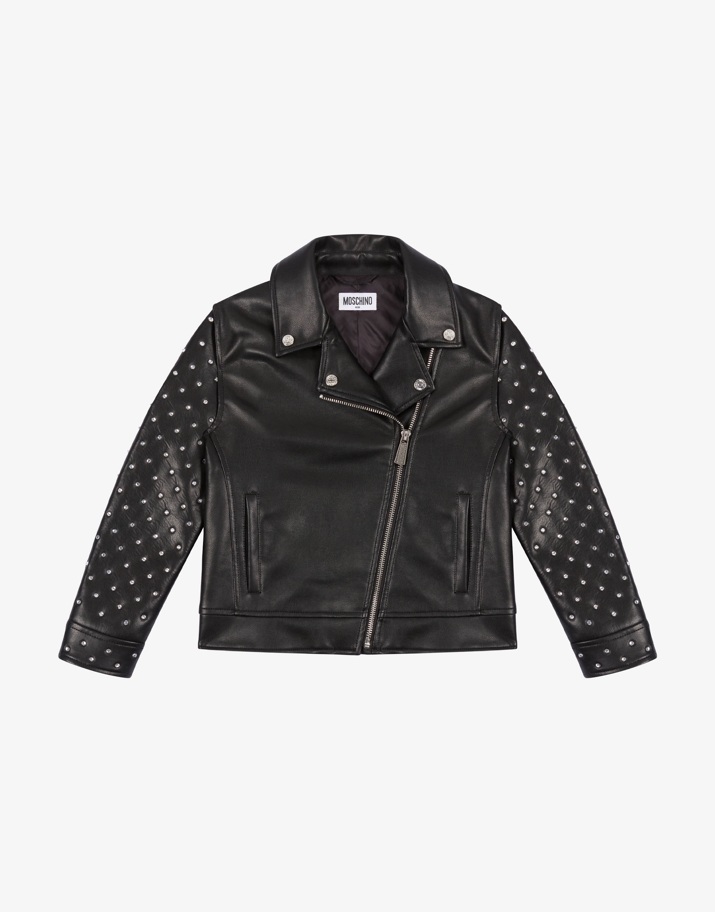 Moschino Bikerjacke Crystal Teddy Bear | unisex | Schwarz | 8J DE