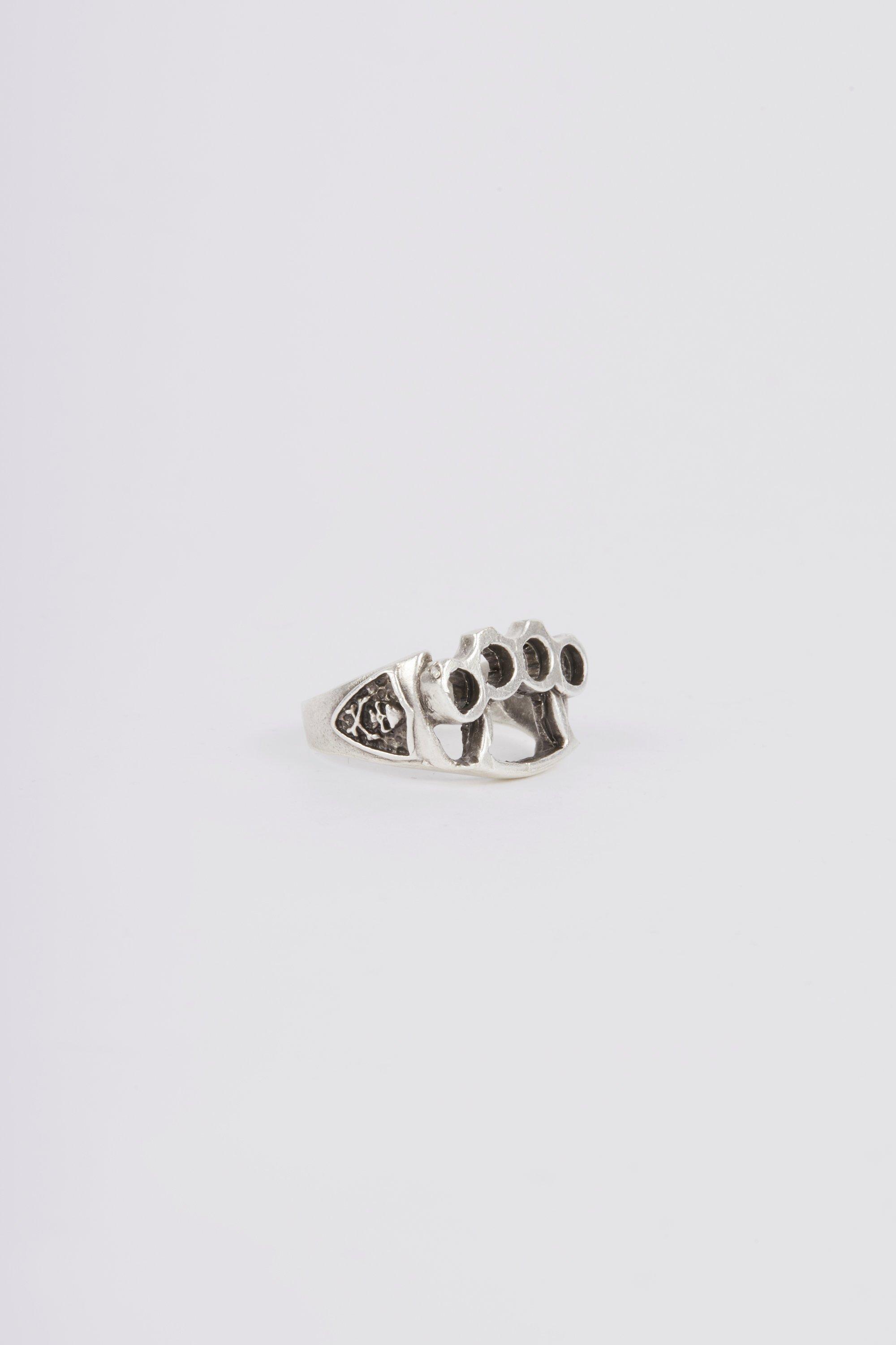 Boohoo Womens Knuckle Duster Detail Ring - Grey - M/L