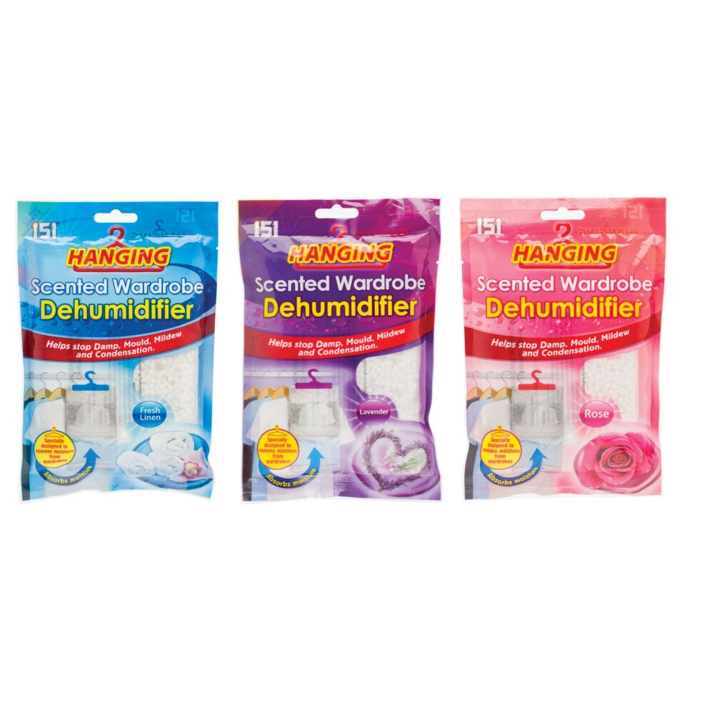 3 Scented Wardrobe Dehumidifiers - White