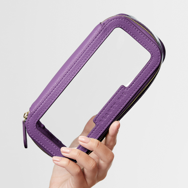 SMALL CLEAR MAKEUP BAG - PURPLE