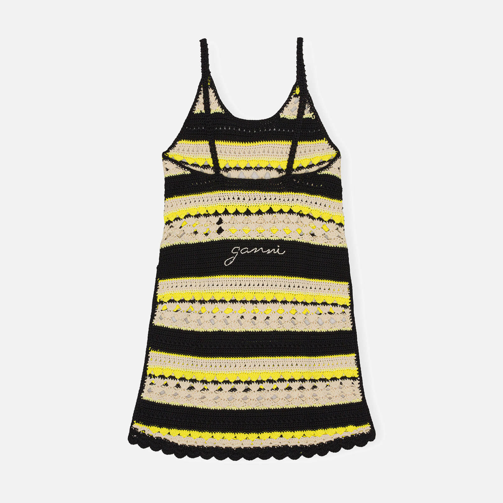 Ganni Crochet Cotton Slip Dress - L