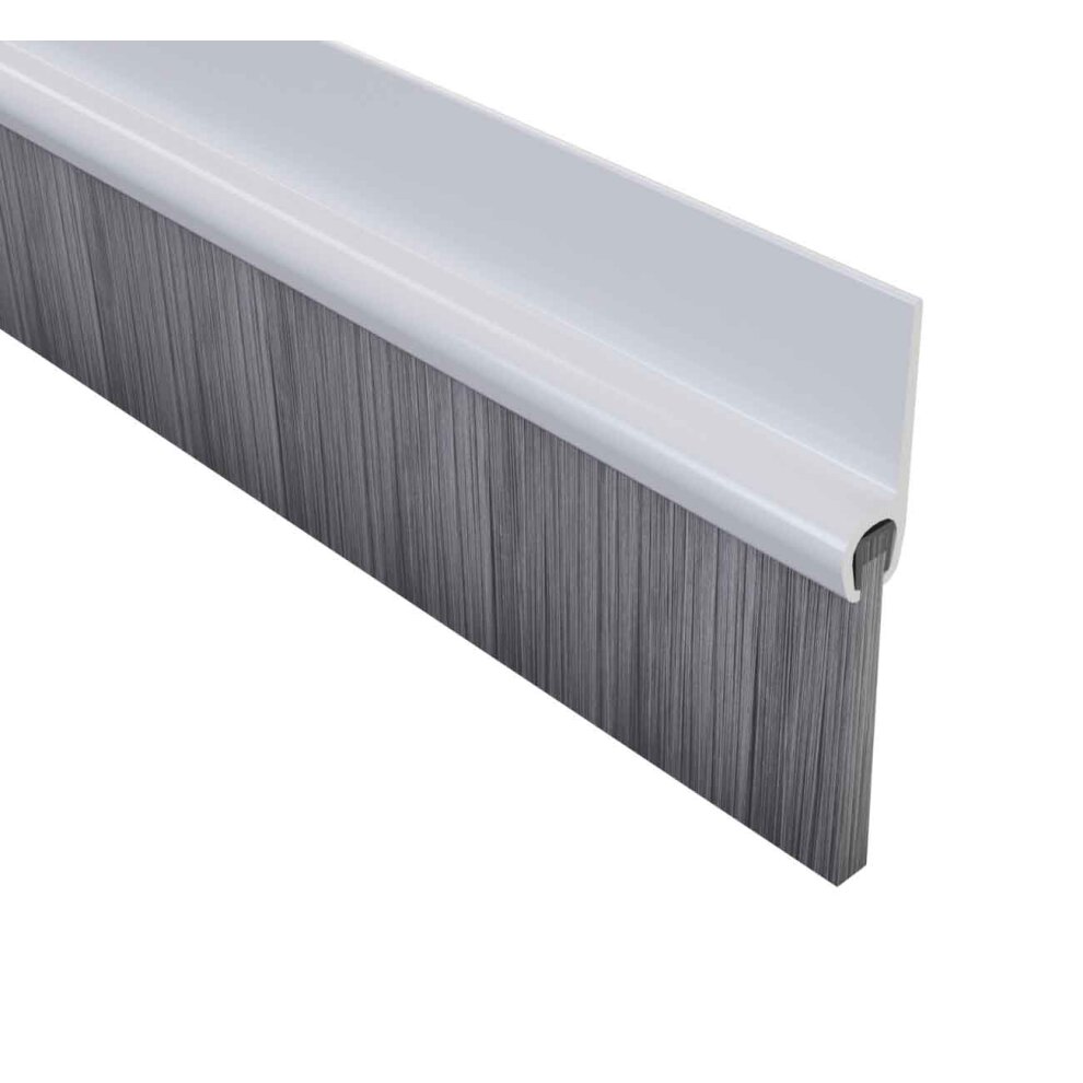 Stormguard (White) Door Draught Excluder Bottom Brush Bar Self Adhesive Strip 25mm Seal Energy Save