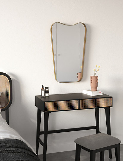 Marks and Spencer Metal Large Curved Hanging Wall Mirror - 1SIZE - Antique Brass, Antique Brass