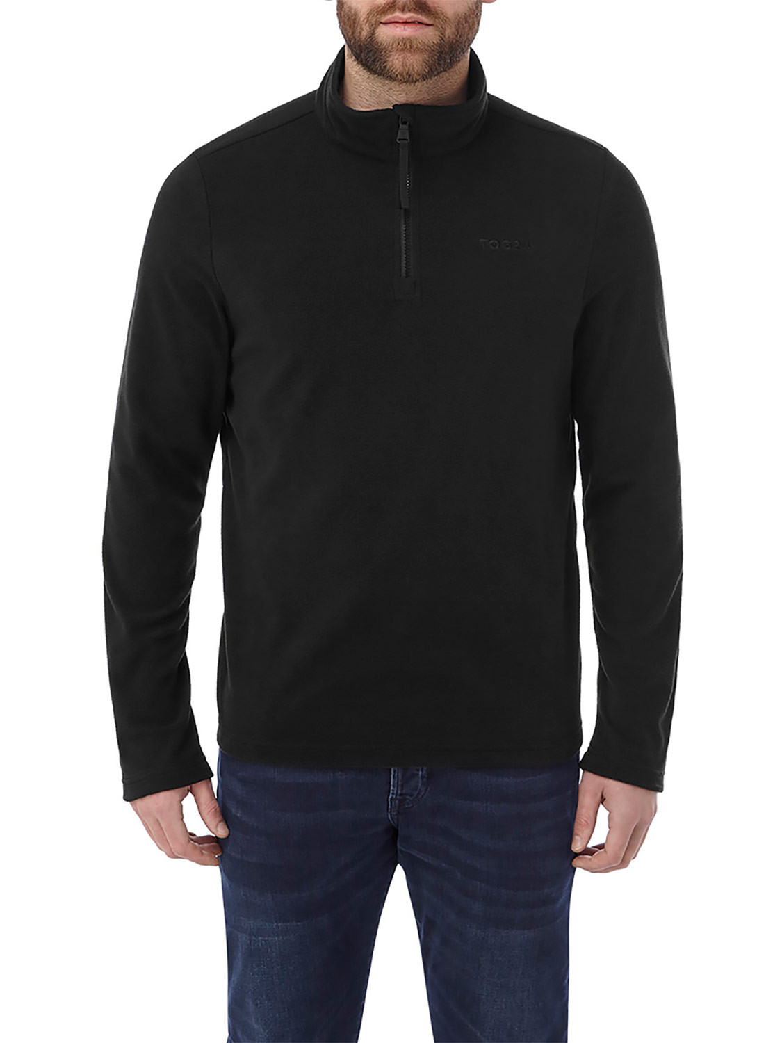 Tog24 Mens Humber Microfleece Zipneck Black