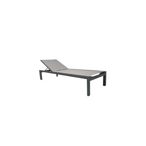 Bain de soleil alu anthracite textilène gris Long Beach