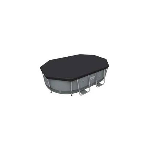 Bestway Flowclear PVC Oval Tarpaulin for Power Steel Pools 305 x 184 cm, Black - One Size