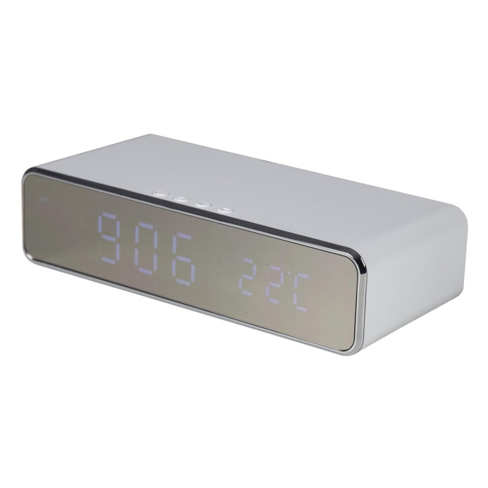 Kenable Digital Alarm Clock with 10W Fast Mobile Phone Wireless Charging Plate White