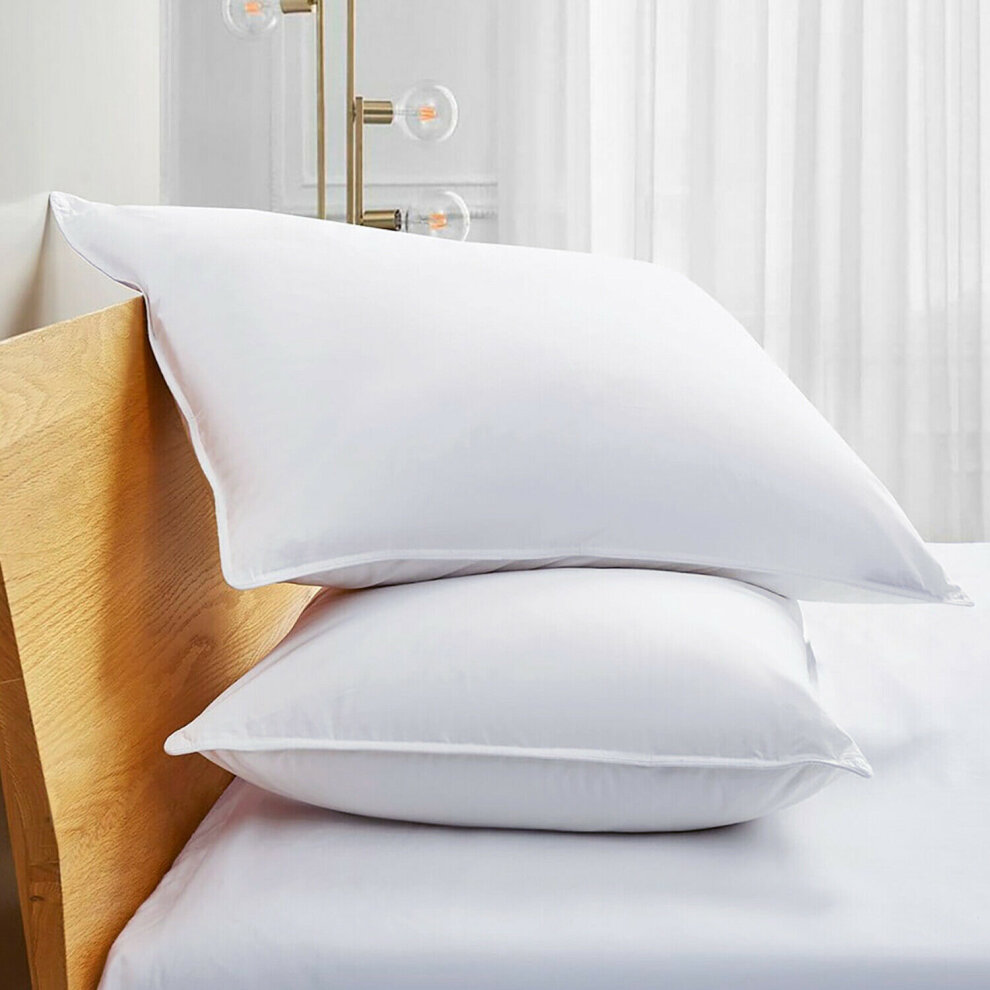 Moonlight Bedding Limited (Bounce Back Pillows Pair) Egyptian Cotton Memory Foam Pillows Pack of 2 Pillows Bounce Back Firm Stripe Pillows Pair