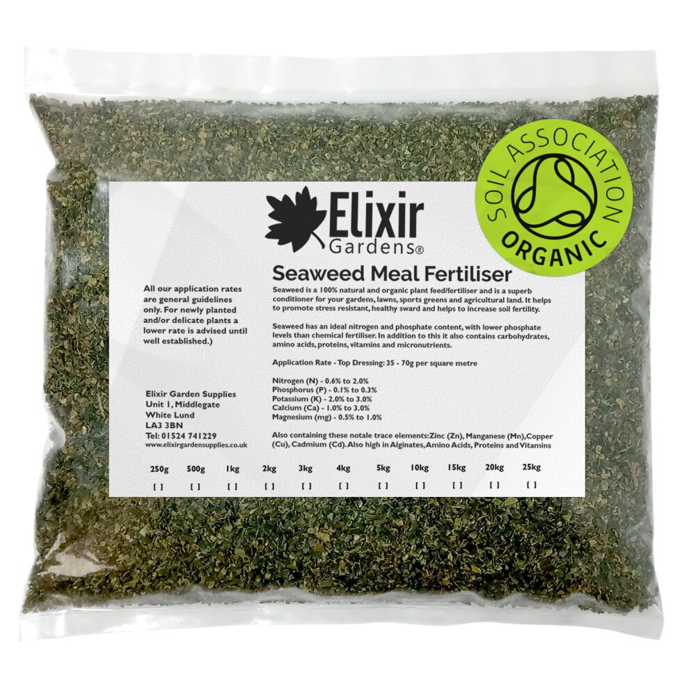 Elixir Garden Supplies (Seaweed Meal, 4kg) Elixir Gardens | Seaweed Fertilisers | Seaweed Meal, Calcified Seaweed, Liquid Seaweed + Iron