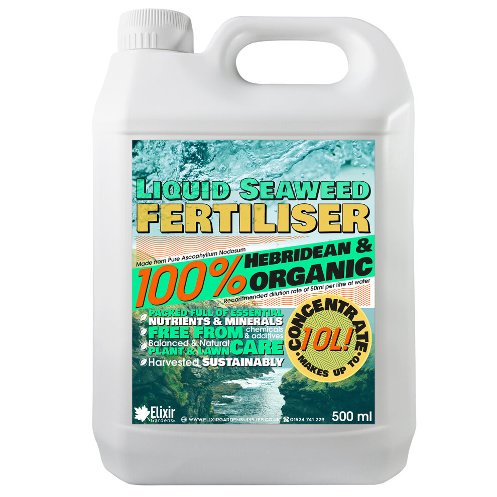 Elixir Garden Supplies (Liquid Seaweed, 500ml) Elixir Gardens | Seaweed Fertilisers | Seaweed Meal, Calcified Seaweed, Liquid Seaweed + Iron