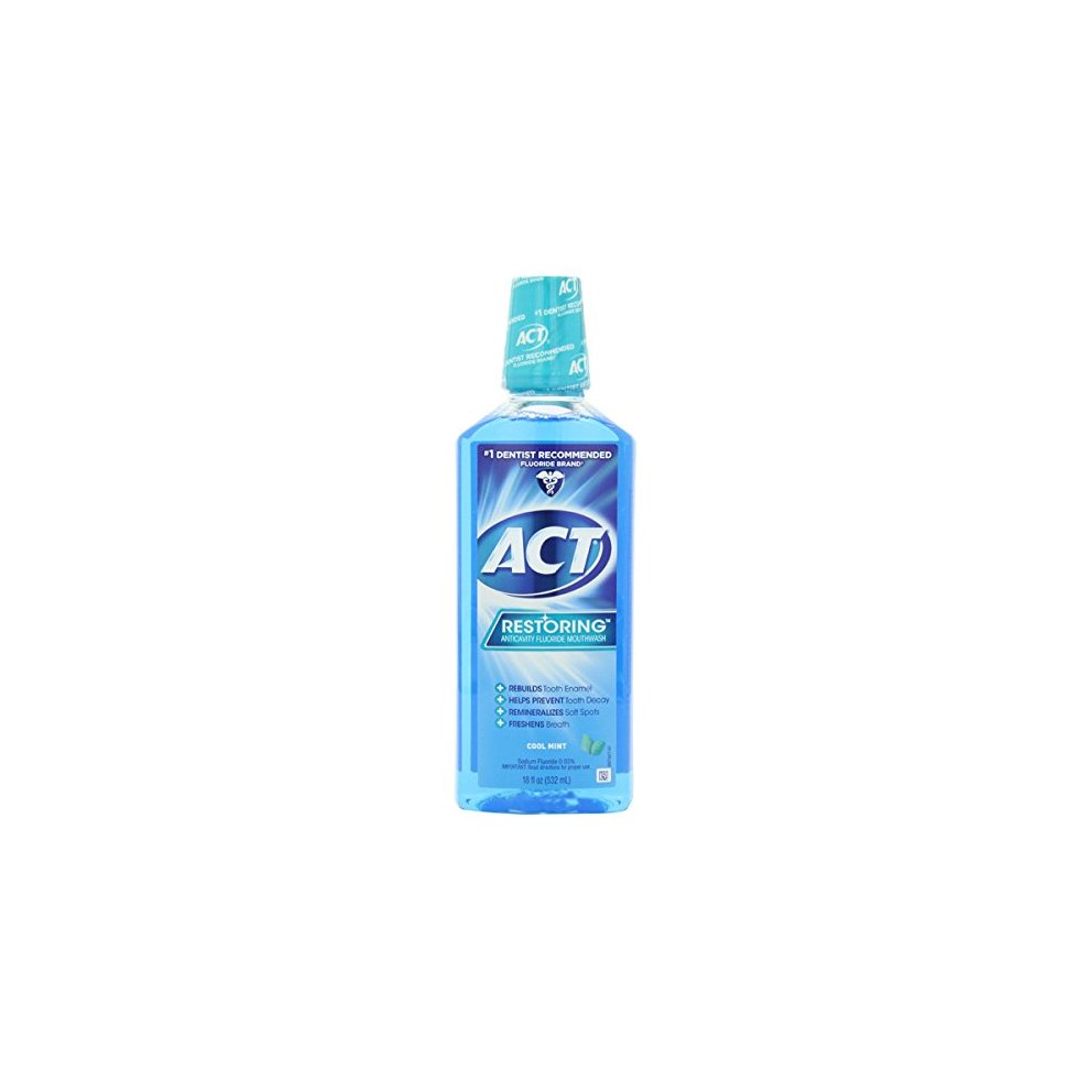 ACT Restoring Anticavity Fluorid-Mundwasser Cool Mint, 18 oz (4er-Pack)
