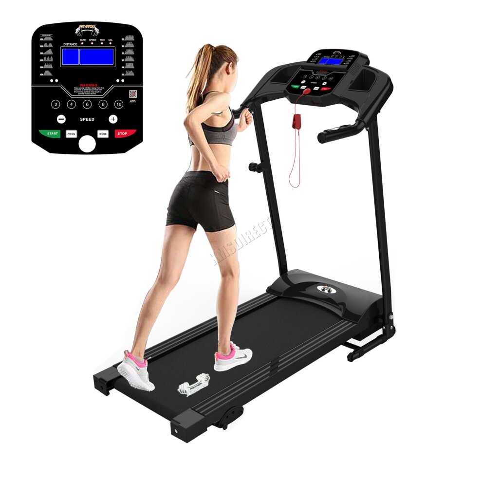 FIT4YOU Folding Electric Treadmill – Motorised Running Fitness Machine Gym MT02