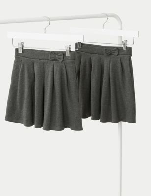 M&S Collection Pack de 2 faldas escolares de algodón para chicas (2-14&nbsp;años) Grey | Algodón | Niñas/Chicas | 11-12