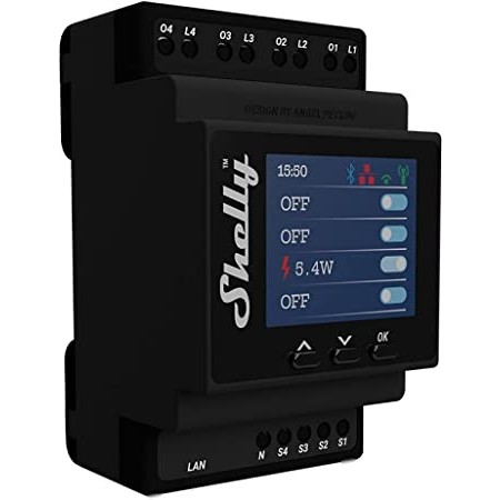Shelly · Relais·pro 4pm· Wlan & Lan Schaltaktor· Max. 40a·...