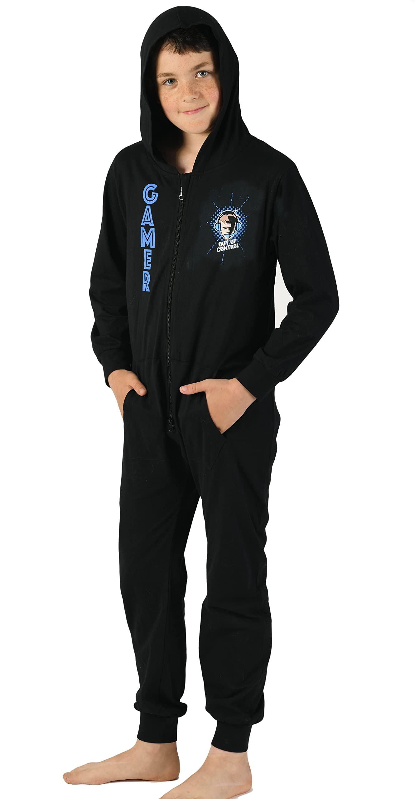 Wunsy Super Soft Gaming Hooded Onesie All-in-One Loungewear Pyjamas