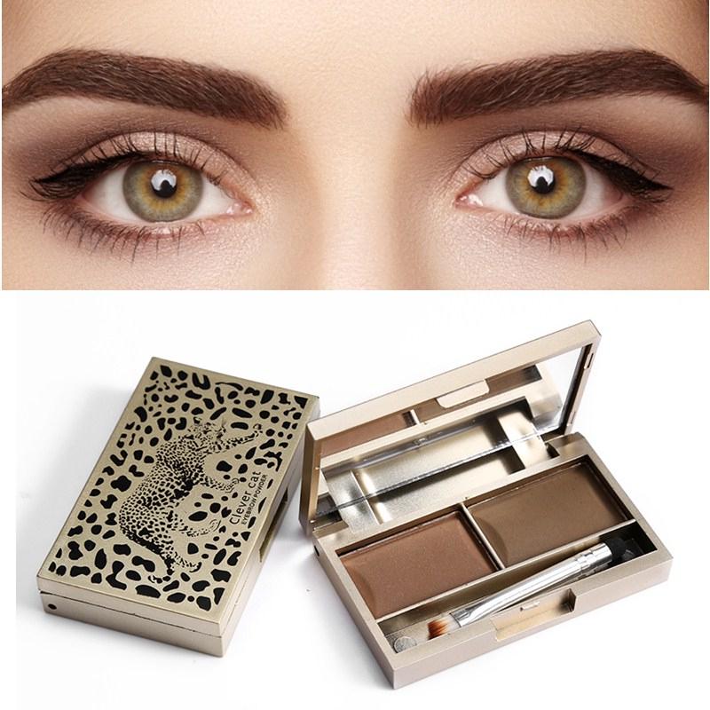 Eyebrow Powder Makeup Waterproof Natural Eyebrow Enhancers Shadow Cosmetic Kit with Brush Mirror 2