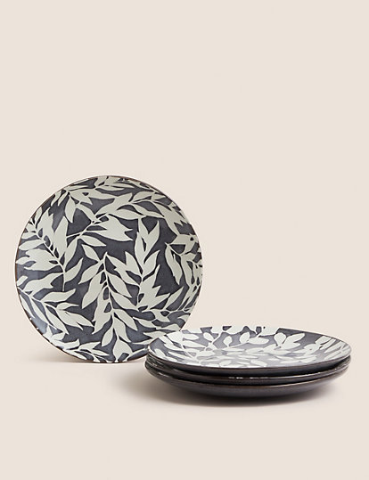 M&S Collection Set of 4 Floral Side Plates - 1SIZE - Blue, Blue