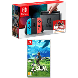 Nintendo Switch Neon with The Legend of Zelda: Breath of the Wild for Switch