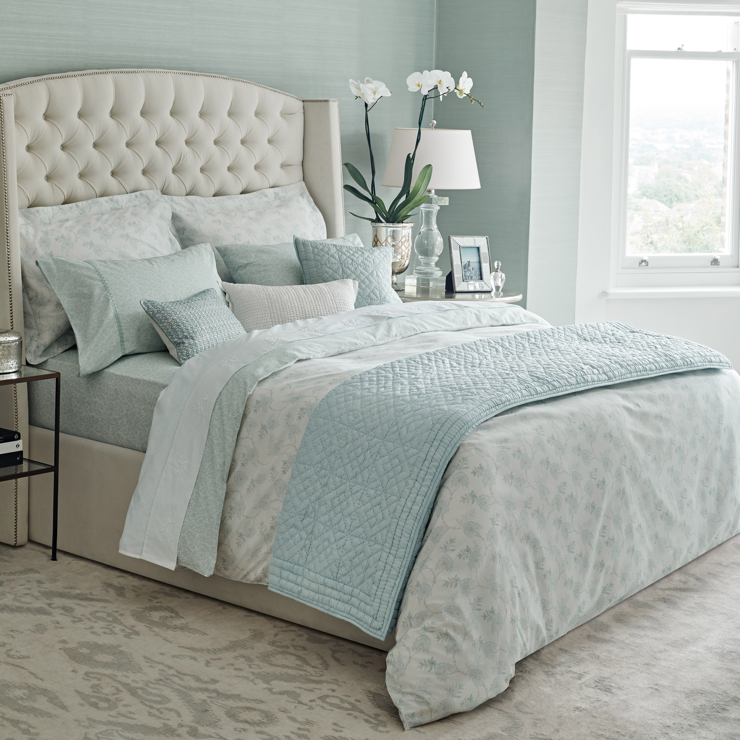 Fable Charbagh Throw in Duck Egg