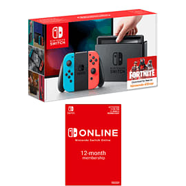 Nintendo Switch Neon with 12 Months Nintendo Switch Online for Switch