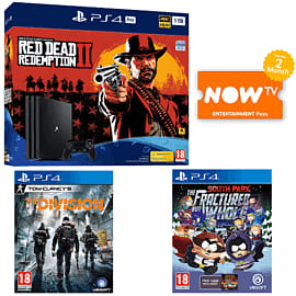 1TB Playstation 4 Pro with Red Dead Redemption 2 + The Division + South Park The Fractured But Whole and NOW TV for PlayStation 4