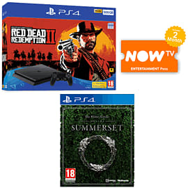 500GB Playstation 4 with Red Dead Redemption 2 + TESO Summerset and NOW TV for PlayStation 4