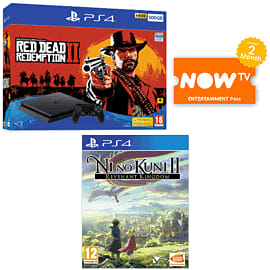 500GB Playstation 4 with Red Dead Redemption 2 + Ni No Kuni 2 and NOW TV for PlayStation 4