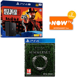 1TB Playstation 4 Pro with Red Dead Redemption 2 + TESO Summerset and NOW TV for PlayStation 4