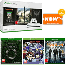 1TB Xbox One S with The Division 2 + TESO: Summerset + South Park The Fractured But Whole + The Division and NOW TV for Xbox One
