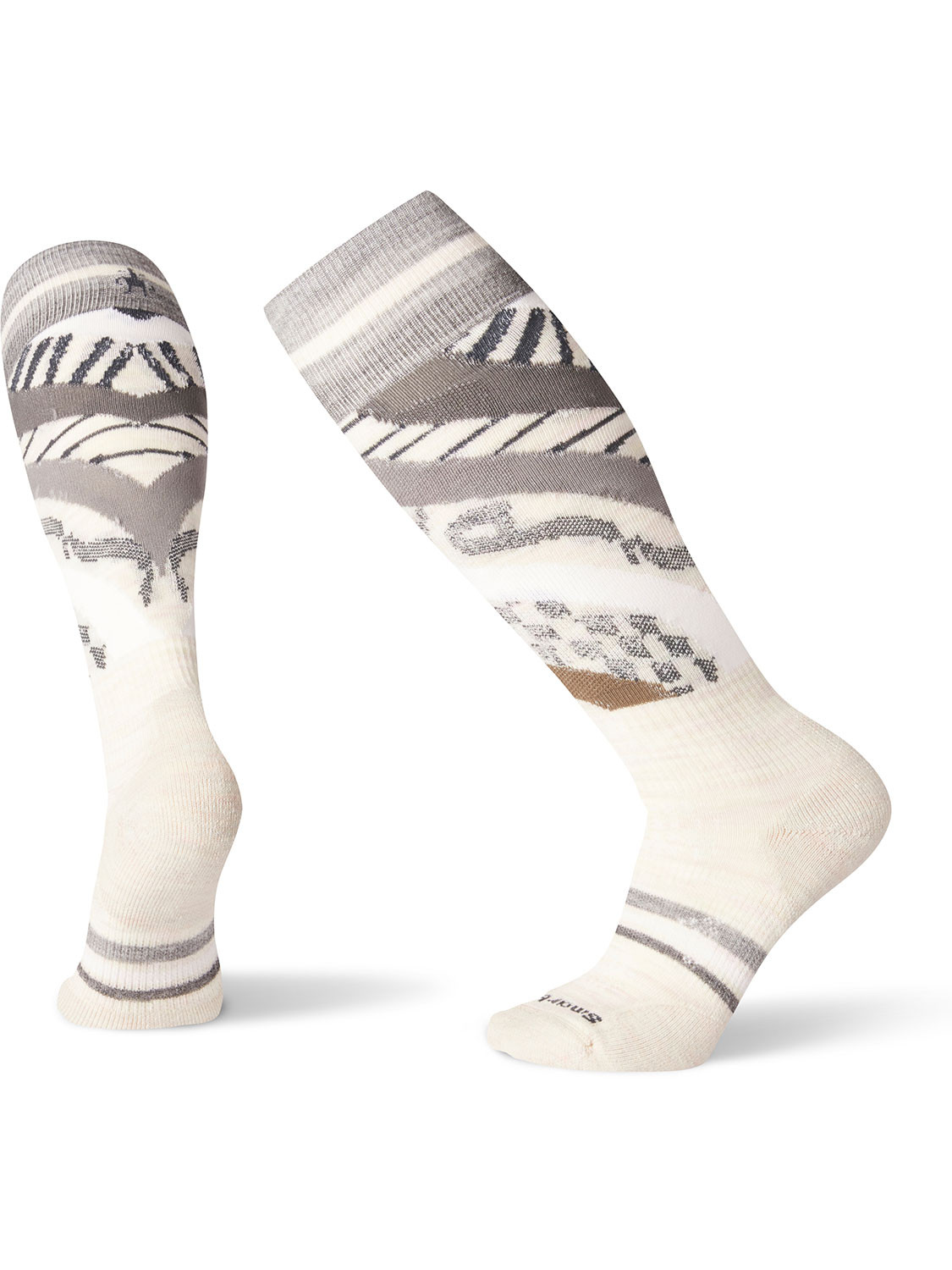 SmartWool PhD Light Pattern Women's Ski Socks, Moonbeam