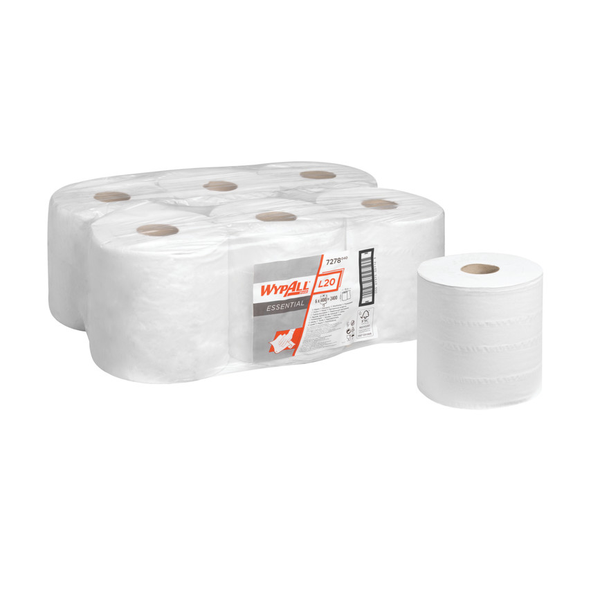 Wypall Wipes, for Everyday Tasks, White (Pk-6 Rolls)