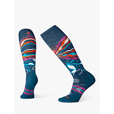 SmartWool PhD Medium Pattern Women's Ski Socks, Deep Marlin