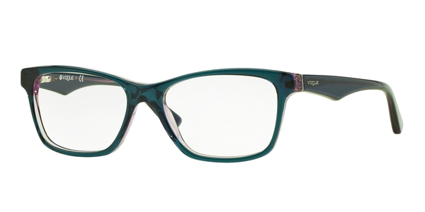 Vogue VO2787 2267 Top Transparent Green-Transparent Violet Square Glasses in Green